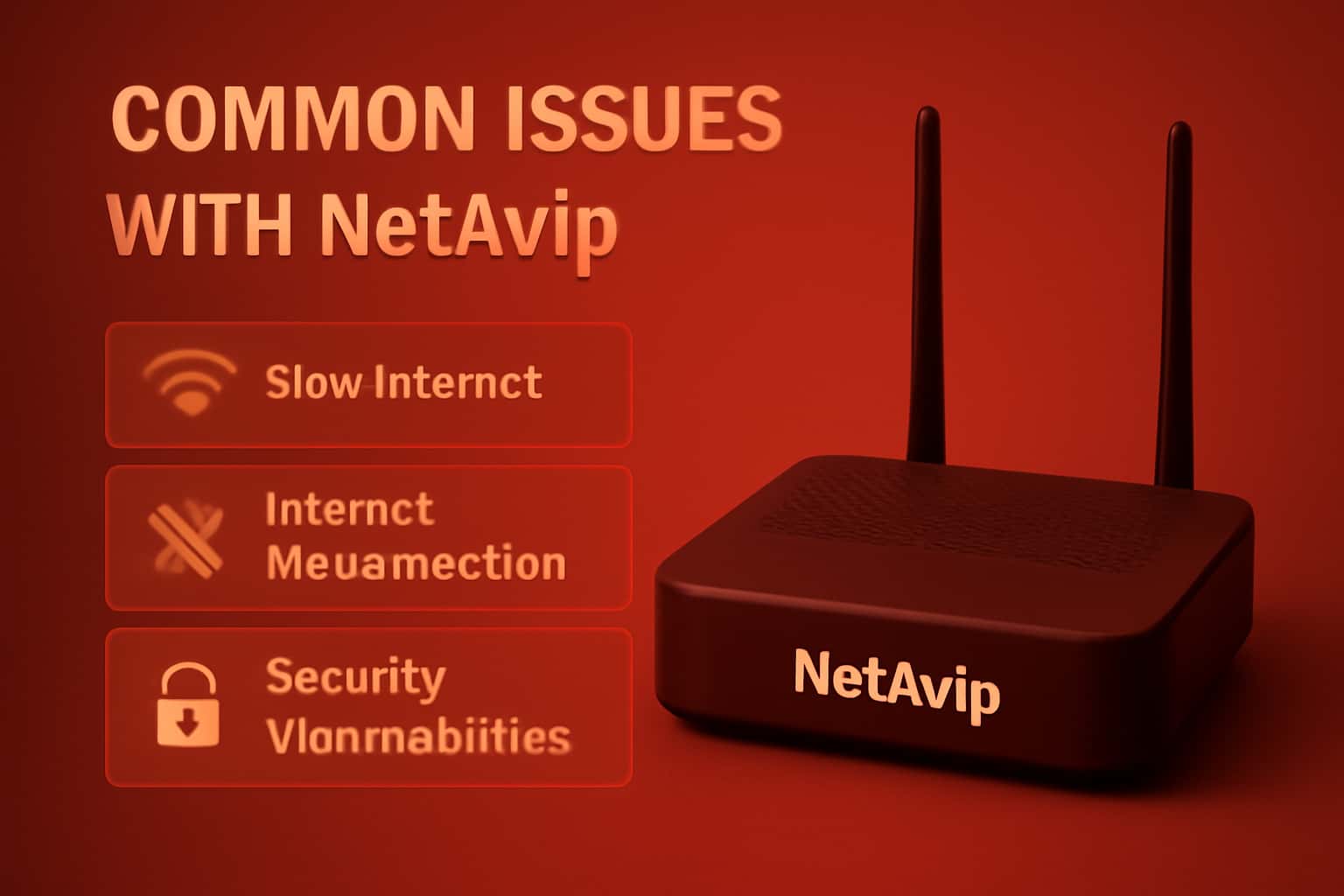 An informative scene illustrating common issues with the Netavip app.