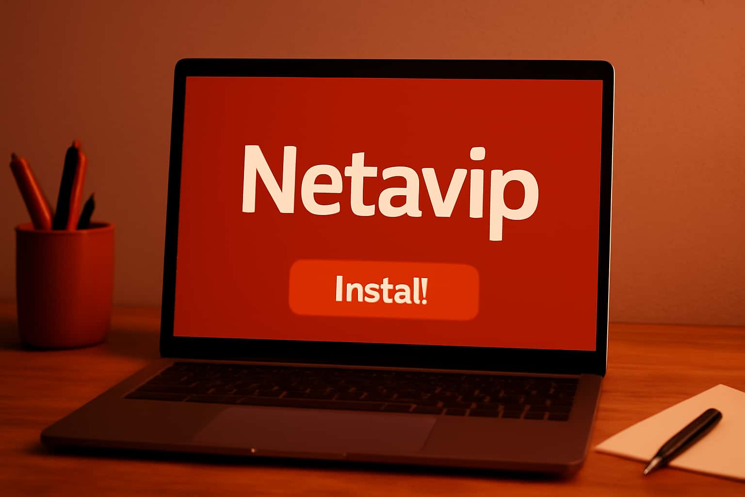 Hero image representing the process of installing the Netavip application.