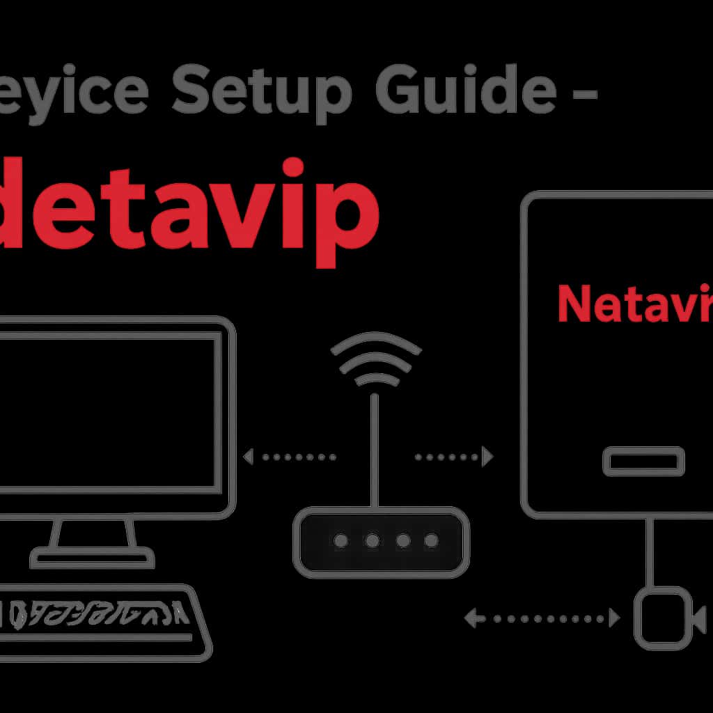 An illustration detailing the steps for setting up the Netavip app.
