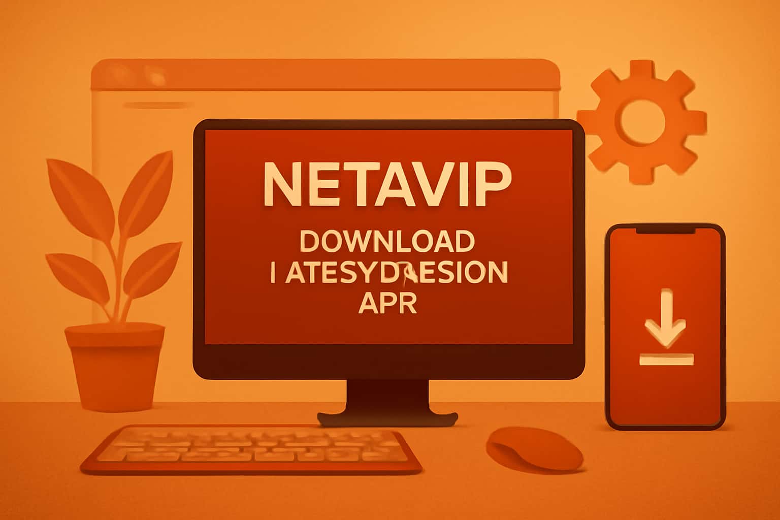 Informational scene about downloading the Netavip APK with a focus on clarity and professionalism.