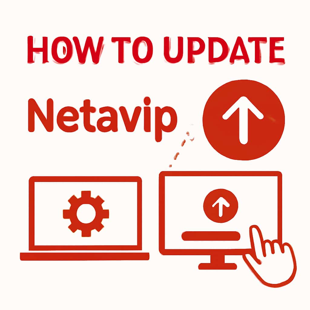 An educational diagram on updating the Netavip application.
