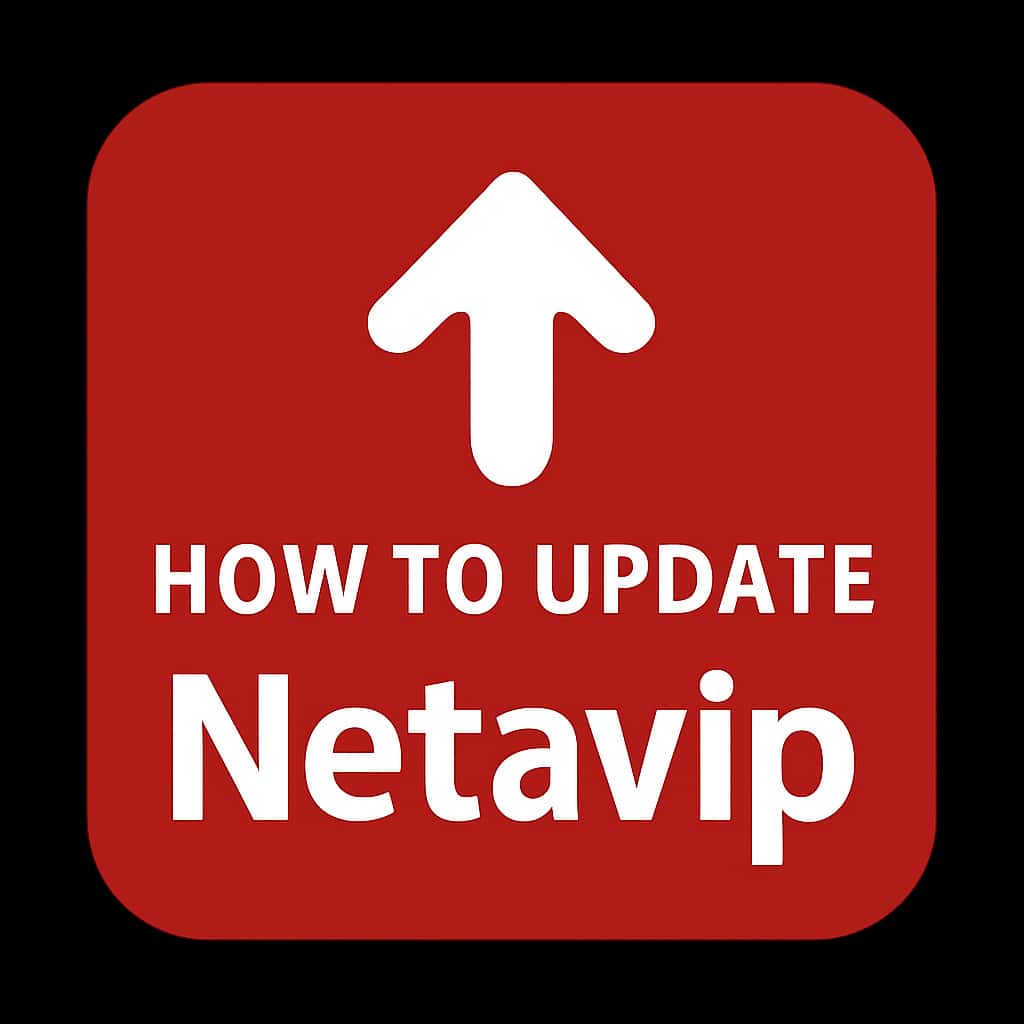 A badge representing guidance on updating Netavip.