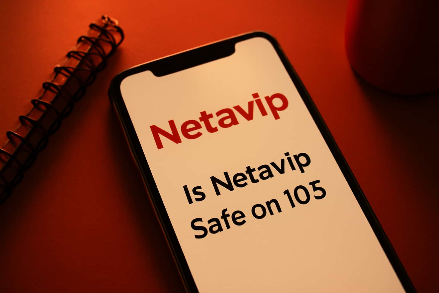 Informational scene depicting safety aspects of Netavip on iOS.
