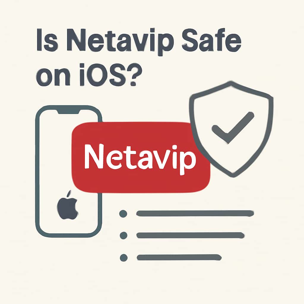 Illustration explaining safety measures for Netavip on iOS.