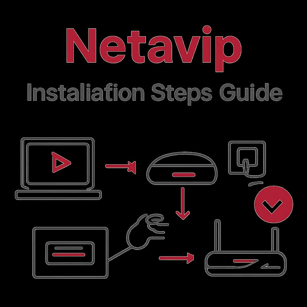 Illustration showcasing the installation steps for the Netavip app.