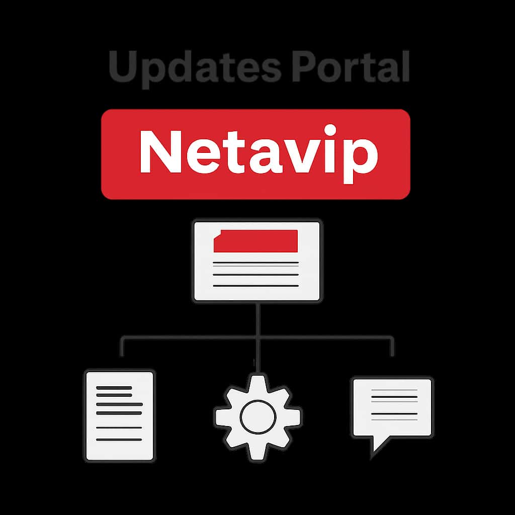 Diagram explaining the Updates Portal for Netavip.